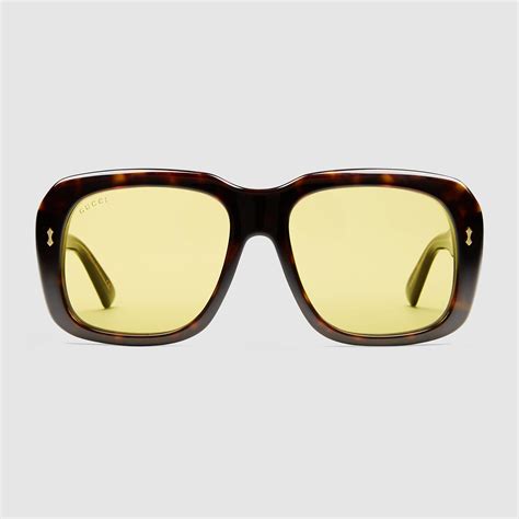 gucci neon yellow sunglasses|gucci yellow acetate sunglasses.